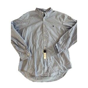 Polo Ralph Lauren Men's XL Long Sleeve Classic Fit Oxford Shirt Blue White